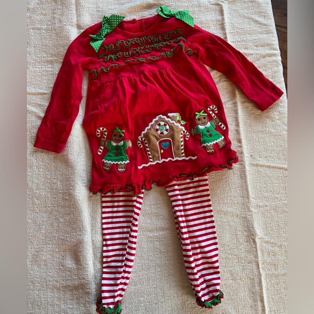 Girls gingerbread Christmas outfit 3T